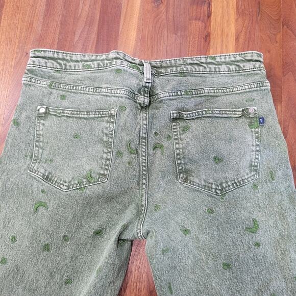 Pilcro The Borrowed Boyfriend Jeans In Holly Mid Rise Relaxed Fit Embroidered 31 - Picture 6 of 16